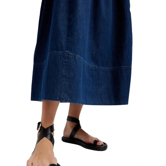 Tibi Light Weight Stone Wash Sculpted Dress Dark Enzyme Wash Size 6 NWT - Picture 8 of 16